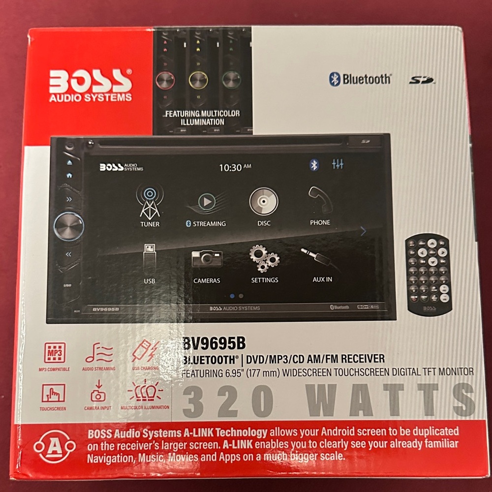 BOSS 6.95" Bluetooth DVD/MP3/CD AM/FM Receiver - Black